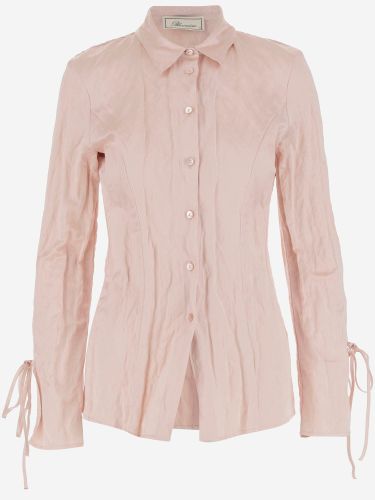Blumarine Crinkled Satin Shirt - Blumarine - Modalova