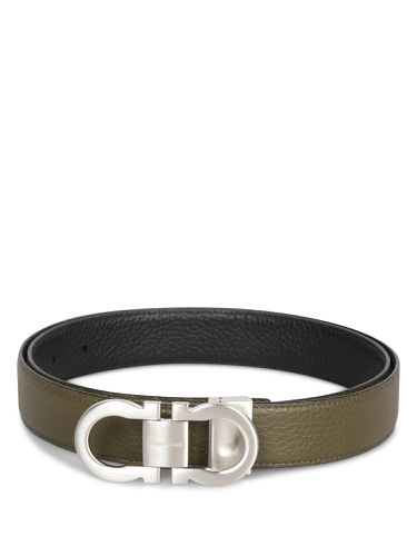 Double Adjust Olive Belt - Ferragamo - Modalova