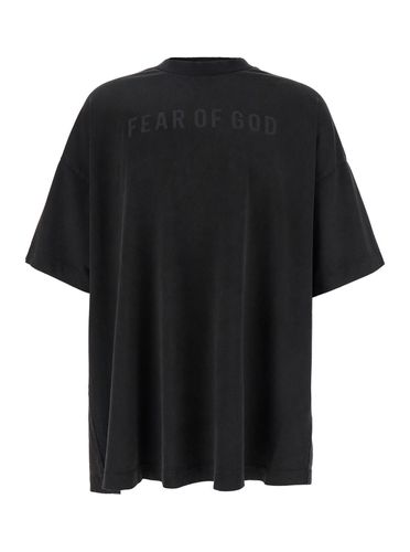 Blackt-shirt With Front Logo Print In Cotton Man - Fear of God - Modalova