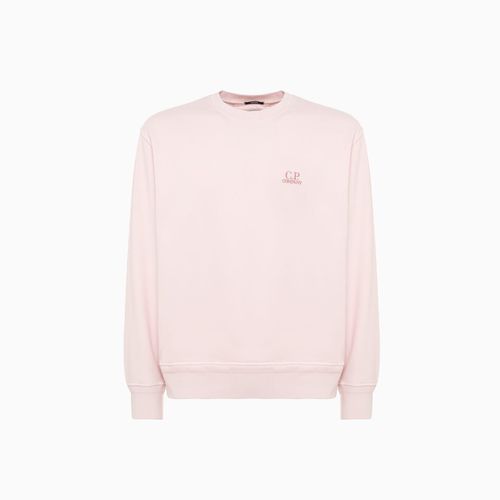 C. P. Company C. p Company Cotton Diagonal Fleece Logo Sweatshirt - C.P. Company - Modalova