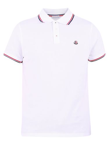 Short-sleeved Polo With Embroidered Logo - Moncler - Modalova