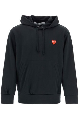 Felpa Unisex Con Cappuccio In Poliestere Nero E Cuore Rosso - Comme des Garçons Play - Modalova