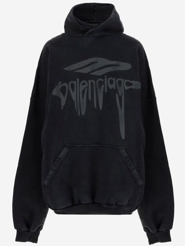 B Liquified Cotton Sweatshirt With Logo - Balenciaga - Modalova