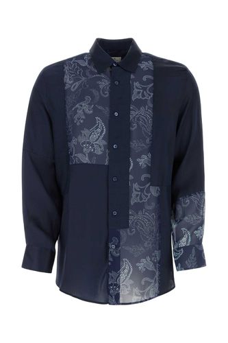 Etro Navy Blue Silk Shirt - Etro - Modalova