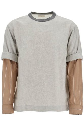 Layered Striped Crewneck Sweatshirt - Dries Van Noten - Modalova