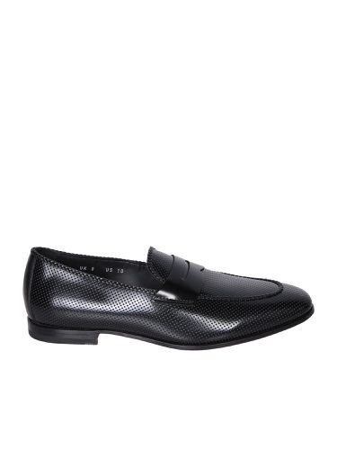 Santoni Grifone Glossy Black Loafer - Santoni - Modalova