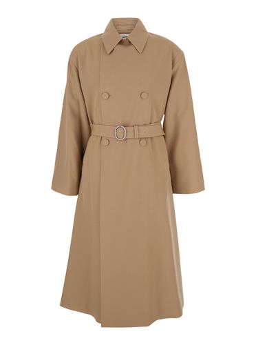 Double Breasted Trench With Belt In Wool Man - Jil Sander - Modalova