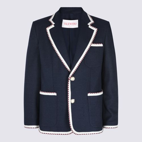 Valentino Navy Cotton Blazer - Valentino - Modalova