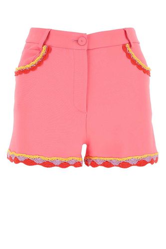 High-waist Lace-trim Buttoned Shorts - Moschino - Modalova