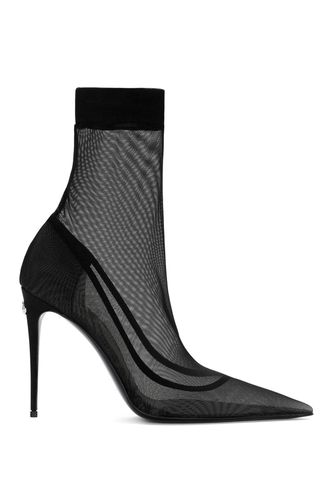 Stretch Tulle Ankle Boots - Dolce & Gabbana - Modalova