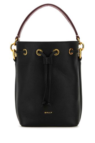 Black Leather Small Code Bucket Bag - Bally - Modalova