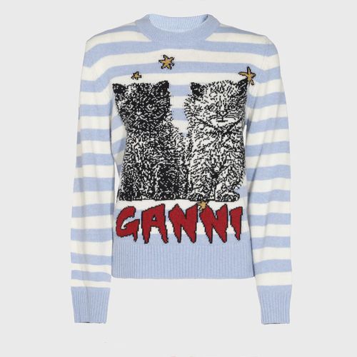 Ganni Blue Wool Knitwear - Ganni - Modalova