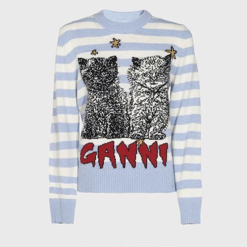 Ganni Blue Wool Knitwear - Ganni - Modalova