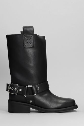 Ganni black Mid Shaft Biker Boots - Ganni - Modalova