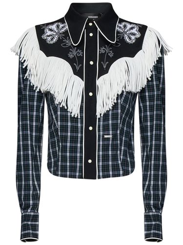 Checked Shirt With Fringes - Dsquared2 - Modalova