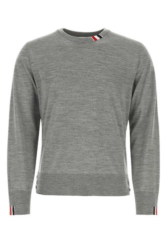 Melange Grey Wool Sweater - Thom Browne - Modalova