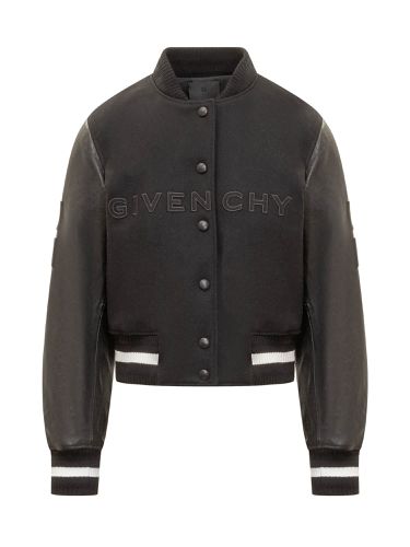 Wool And Leather Short Bomber Jacket - Givenchy - Modalova