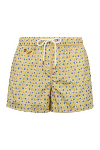 Floral Printed Drawstring Swim Shorts - Kiton - Modalova