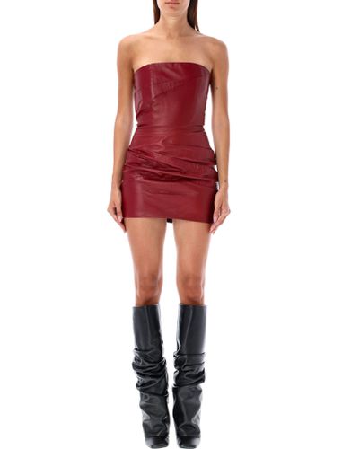 Drapped Leather Bustier Mini Dress - The Attico - Modalova