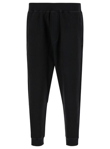 Black Jogger Pants With Rear Logo Print In Cotton Man - Dsquared2 - Modalova