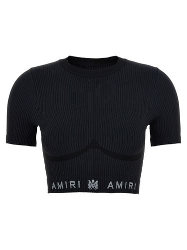 Ma Ribbed Seamless Cropped Top - AMIRI - Modalova