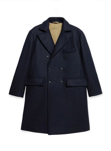 Woven Wool Blend Double Breasted Coat - Fortela - Modalova