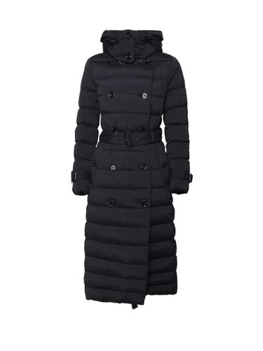 Double Breasted Hooded Belted Down Coat - Burberry - Modalova