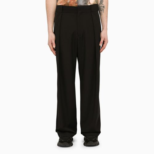 Balmain Pants In Black Wool - Balmain - Modalova