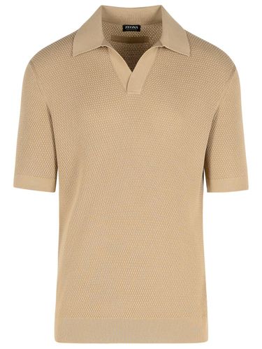 Premium Biege Cotton Polo Shirt - Zegna - Modalova