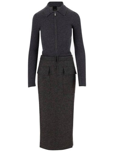 Straight Hem Zip-fastened Knitted Dress - Pinko - Modalova