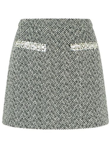 Herringbone Polyester Blend Skirt - self-portrait - Modalova