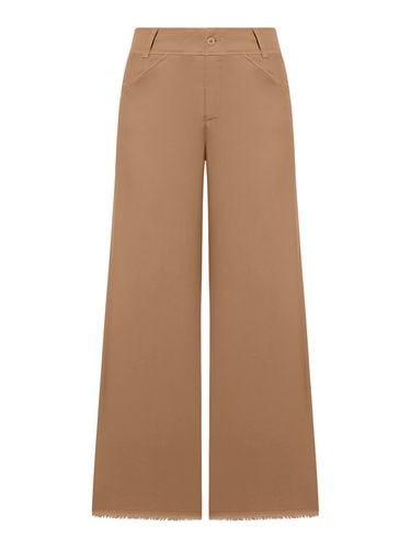 Wide Leg Trousers With Raw Cut At The Bottom In Viscose And Stretch Cotton - Transit - Modalova