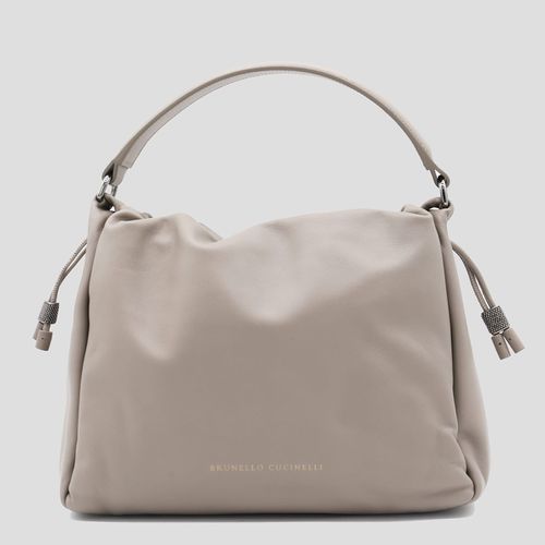 Beige Leather Crossbody Bag - Brunello Cucinelli - Modalova