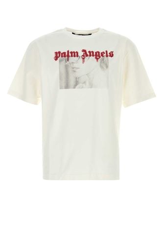 Palm Angels White Cotton T-shirt - Palm Angels - Modalova