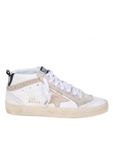 Mid Star Sneakers In Leather With Applied Crystals - Golden Goose - Modalova