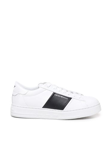 Leather Sneakers With Logo - Emporio Armani - Modalova