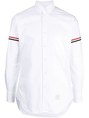 Classic Long Sleeve Button Down Point Collar Shirt With Gg Armband In Oxford - Thom Browne - Modalova