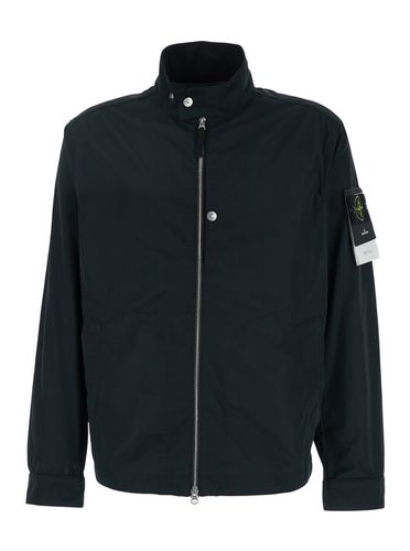 Jacket With Mock Neck And Logo Patch On The Sleeve In Tech Fabric Man - Stone Island - Modalova