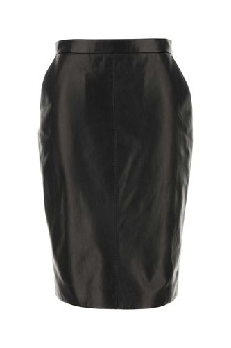 Saint Laurent Black Leather Skirt - Saint Laurent - Modalova