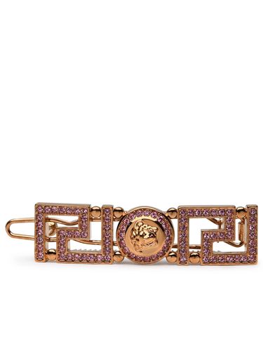 Versace Gold Brass Hair Clip - Versace - Modalova