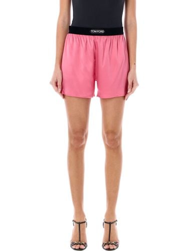 Stretch Silk Satin Boxer Shorts - Tom Ford - Modalova