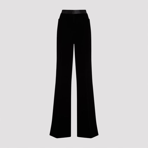 Viscose Velvet Boot Cut Pants - Tom Ford - Modalova