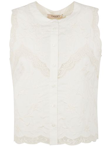 Embroidered Sleeveless Shirt - TwinSet - Modalova