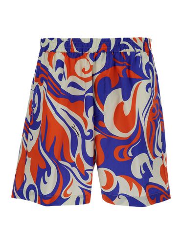 Multicolored Palm Beach Waves Shorts In Cotton Man - Dsquared2 - Modalova