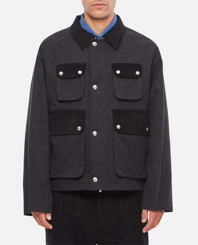 Cropped Relaxed Field Jacket Top Applied Pockets - Thom Browne - Modalova