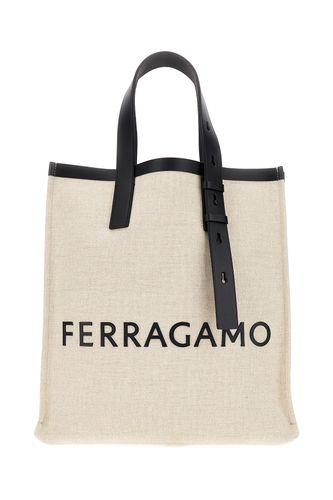 Ferragamo Beige Canvas Shopping Bag - Ferragamo - Modalova