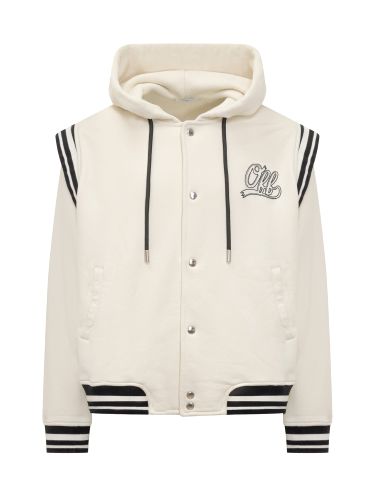 Off-White Off Fleece Varsity Hoodie - Off-White - Modalova