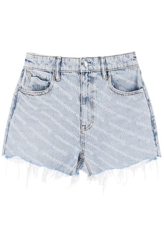 Logo Printed Denim Shorts - Alexander Wang - Modalova