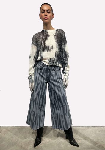 Cropped Trousers In 100% Cotton With Allover Pattern And Wide Leg - John Richmond - Modalova