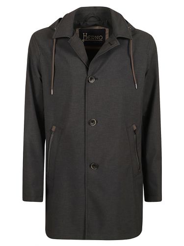 Multi-zip Buttoned Hooded Jacket - Herno - Modalova